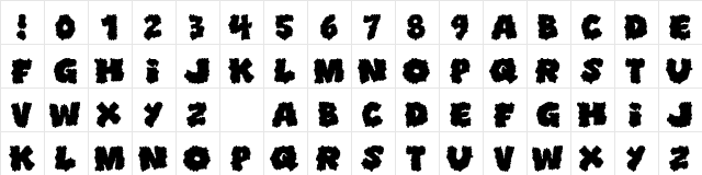 Shoplifters unite Regular font glyphpreview