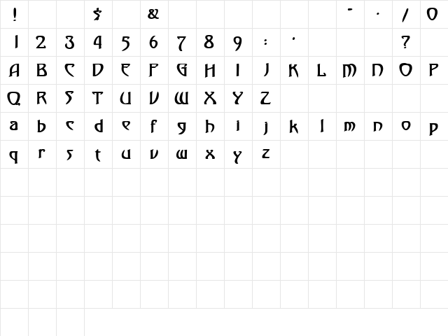 FezSSK Bold font glyphpreview