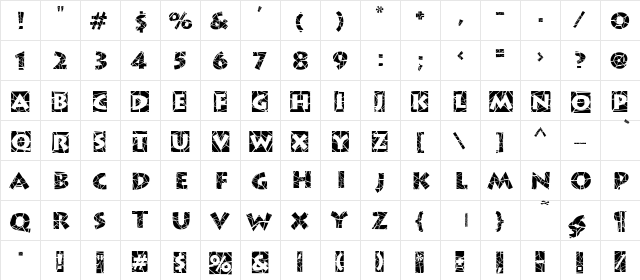 SpiderWebBlock Regular font glyphpreview