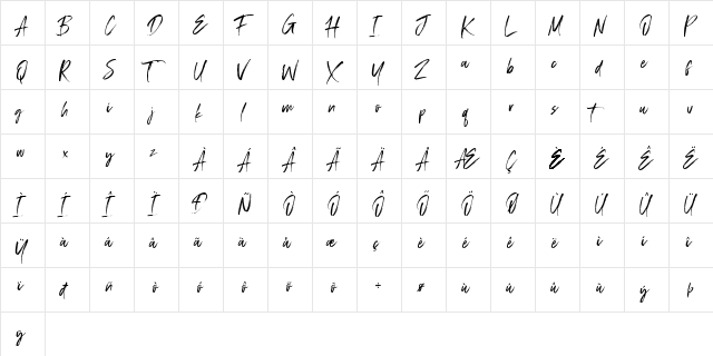 Displatter Regular font glyphpreview