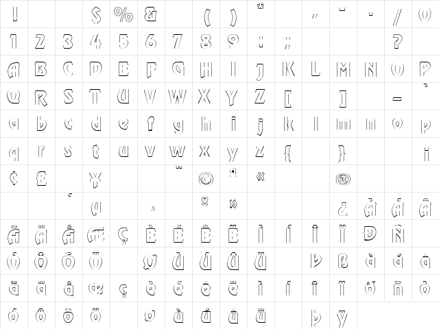 Slice 2 Regular font glyphpreview