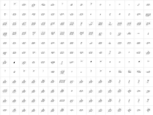 Quicken Outline Italic Italic font glyphpreview