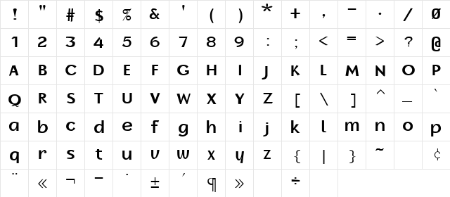 Borror Bold font glyphpreview