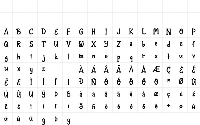 Fontarian Regular font glyphpreview