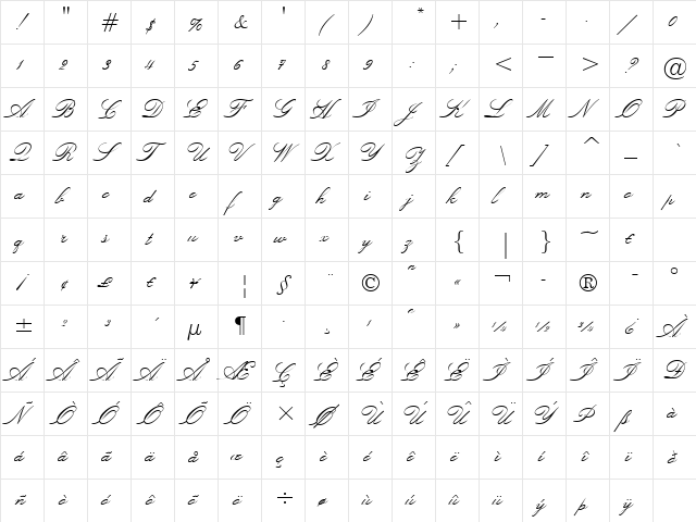 UVN Hoa Tay 1 Regular font glyphpreview