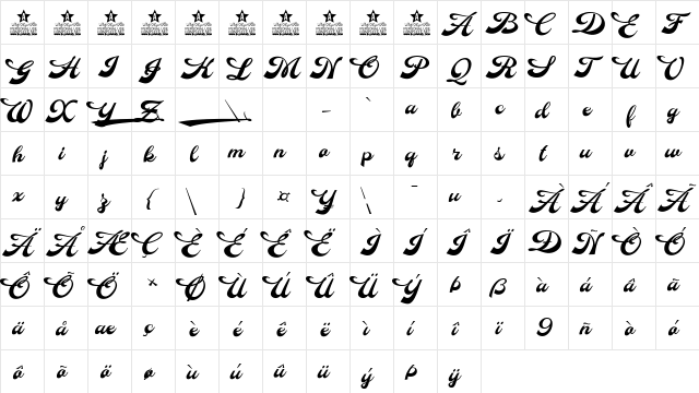 Anette Personal Use Regular font glyphpreview