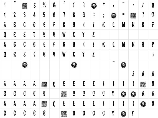 Spanish Nightmare Regular font glyphpreview