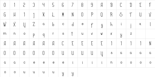 Splendor Regular font glyphpreview
