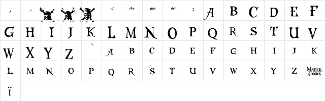 Caribbean's Treasure Regular font glyphpreview