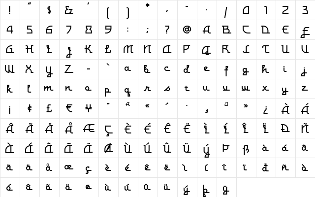 MontereyPopsicle Regular font glyphpreview