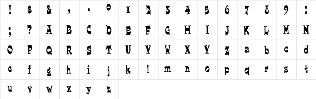 FunkyWestern Regular font glyphpreview