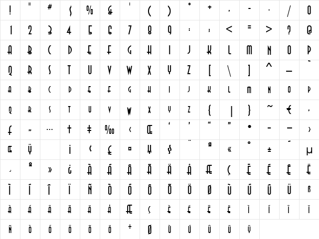 Fidelio Regular font glyphpreview