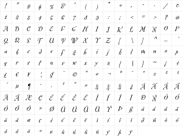 FontesqueText-Italic Regular font glyphpreview