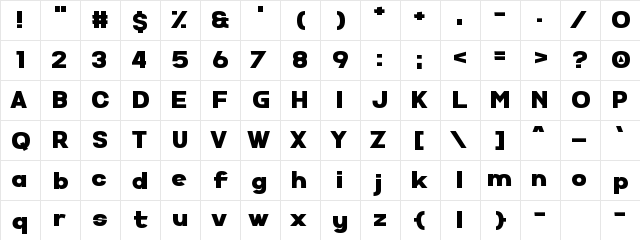 Super Comic Regular font glyphpreview