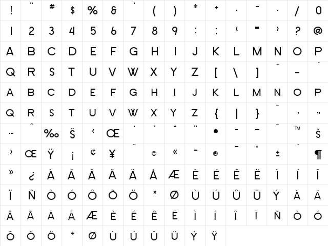 SF New Republic SC Regular font glyphpreview