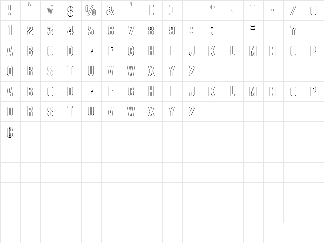 Trash 2 Regular font glyphpreview