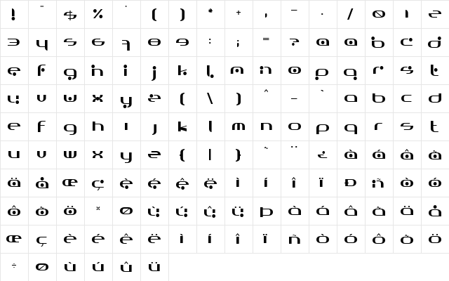 Omicron Regular font glyphpreview