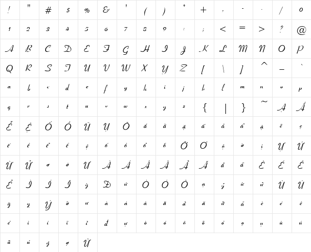 VI Hoang Mai Regular font glyphpreview
