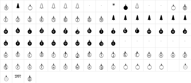 SeasonsGreetings Regular font glyphpreview