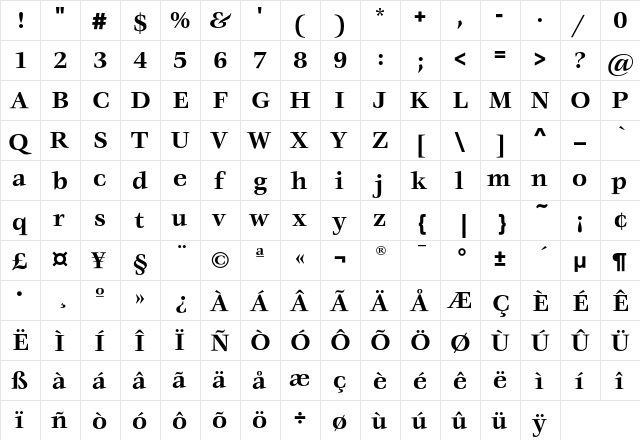 VeljovicEF Bold font glyphpreview