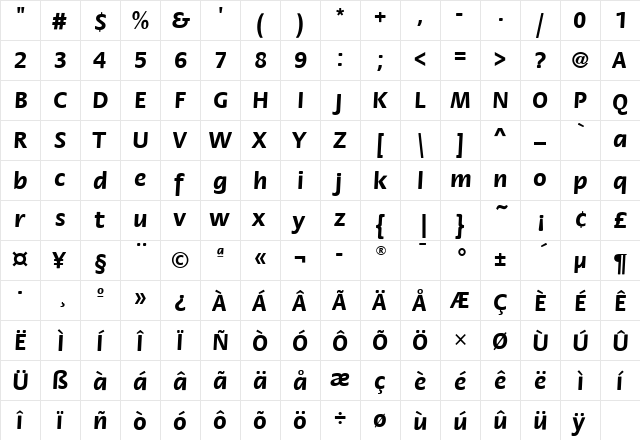 FloraITC Bold font glyphpreview