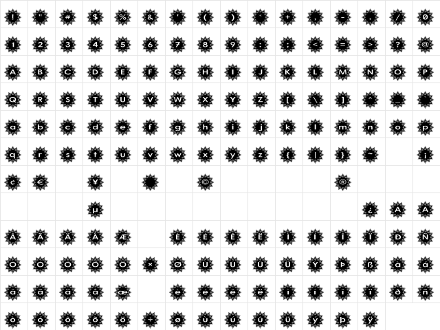 Stargit Regular font glyphpreview