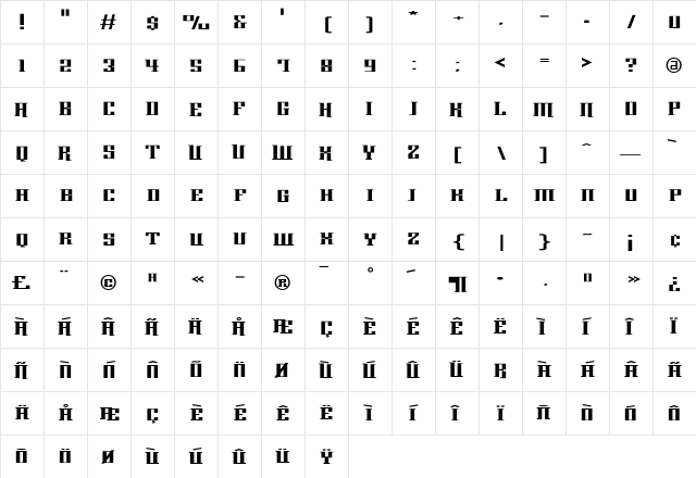 Fat Regular font glyphpreview
