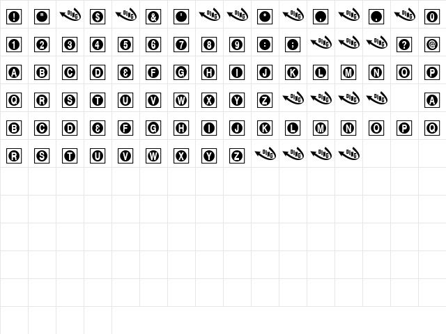 Sunrise Regular font glyphpreview