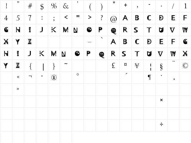 Venue_on_the_Beach Regular font glyphpreview