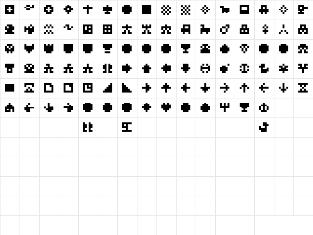 TPF Modular Symbol Regular font glyphpreview