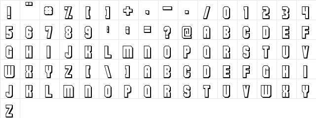 Flashback version 3 Regular font glyphpreview