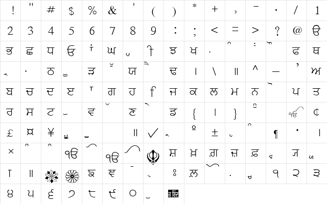 SamtolLight Regular font glyphpreview
