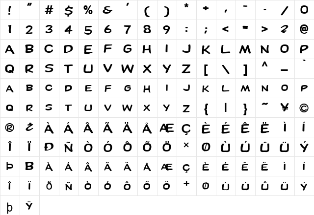 FZ BASIC 28 Normal font glyphpreview