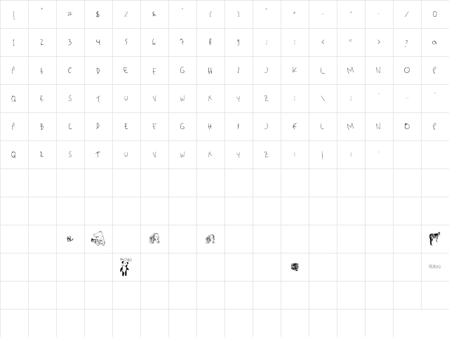 killerpanda Regular font glyphpreview