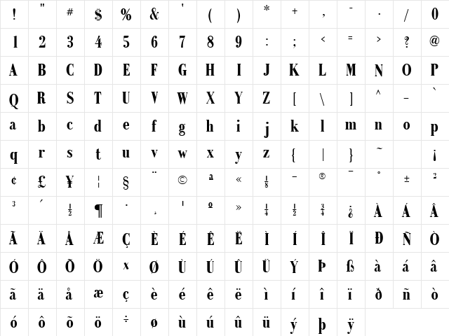 RecitalSSK Bold font glyphpreview