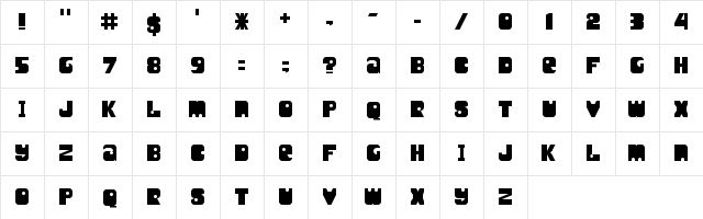 Unity Titling Regular font glyphpreview