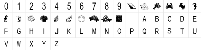 tungfont shell Regular font glyphpreview