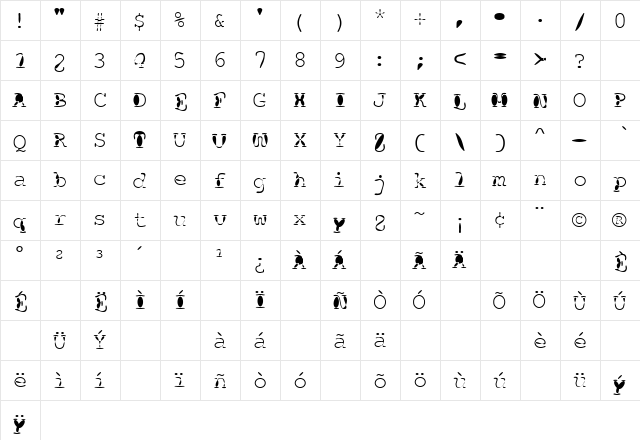 Floopi Regular font glyphpreview