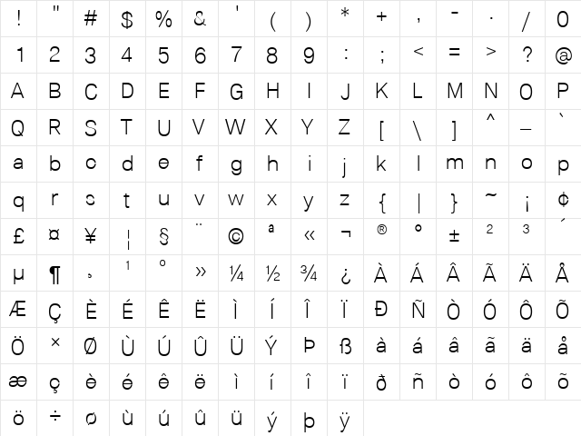 Lunchtype22 Light font glyphpreview