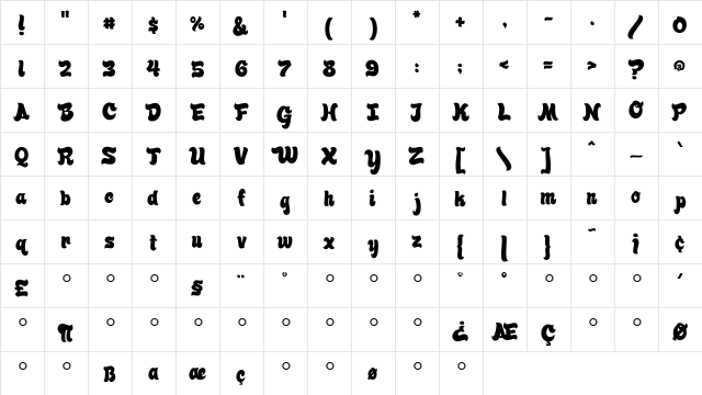 FinkBrush Medium font glyphpreview