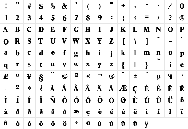 Casad-ExtraBold Regular font glyphpreview