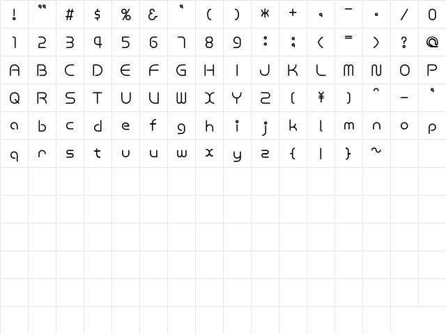 MW SMART Regular font glyphpreview