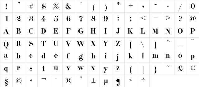 DidonaC Regular font glyphpreview