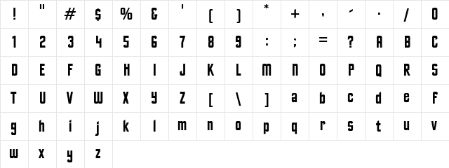 EXCELSIOR SANS Regular font glyphpreview