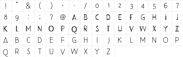 RS Unique font glyphpreview