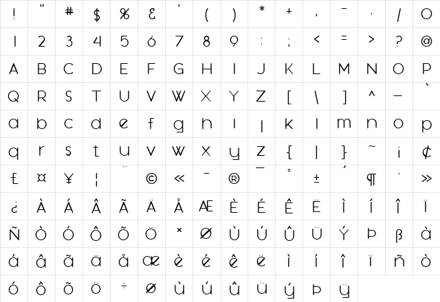 SF Orson Casual Light Regular font glyphpreview