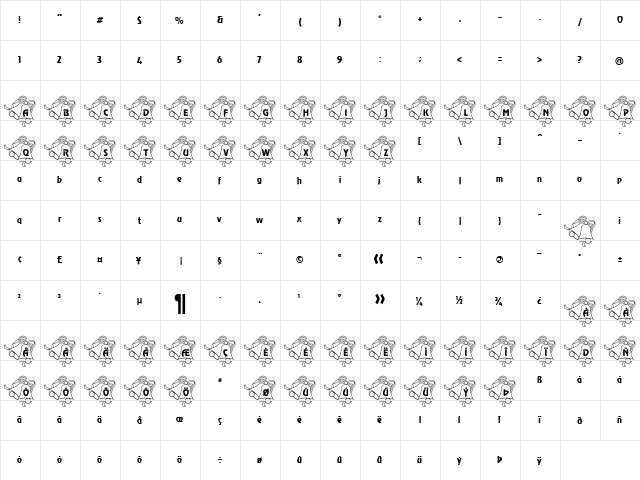 FT HochztsGlocken Normal font glyphpreview