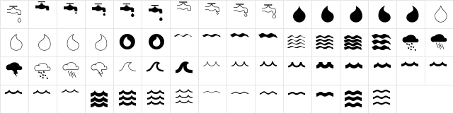 MostlyWaves Regular font glyphpreview