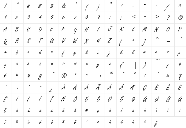 FreestyleScriptEF Regular font glyphpreview