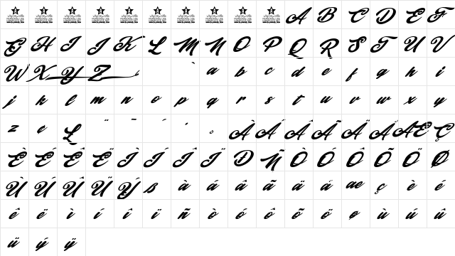 Movements Personal Use Regular font glyphpreview